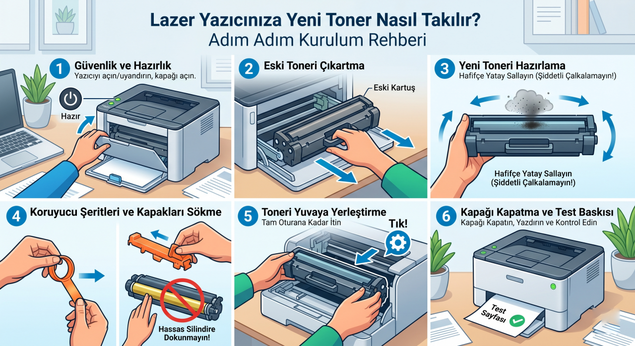 perFIX-Lazer Yazıcıya Toner Nasıl Takılır? Adım Adım Rehber 