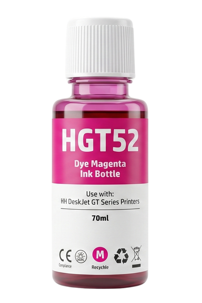 perFIX Hp GT52M  **Kutusuz** Moh55A Kırmızı Şişeli Mürekkep  70ml