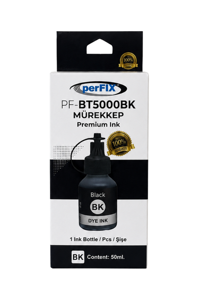 perFIX perFIX Brother PF Bt 5000Bk Siyah Dye  Şişeli Mürekkep 135ml