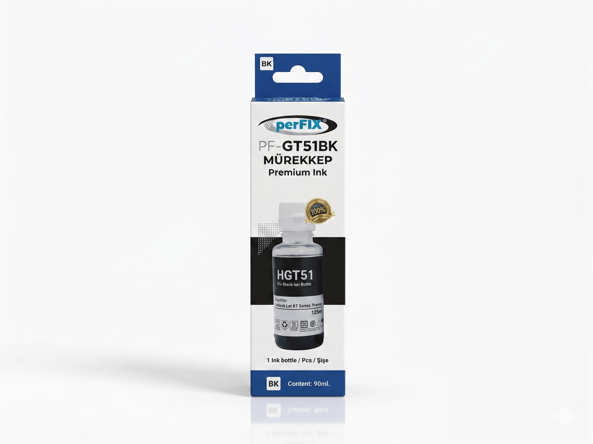 perFIX perFIX Hp GT51BK X4E40Ae Siyah Şişeli Mürekkep  90ml