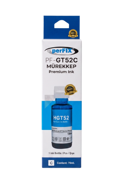 perFIX perFIX Hp GT52C Mavi Moh54A Şişeli Mürekkep  70ml