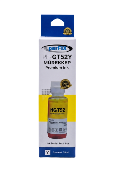 perFIX perFIX Hp GT52Y Sarı  Moh56A Şişeli Mürekkep  70ml