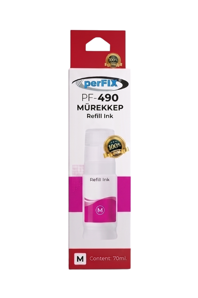 perFIX perFIX Canon  PF CGI-490M - Kırmızı 790 - 190 -  Şişeli Mürekkep 70ml