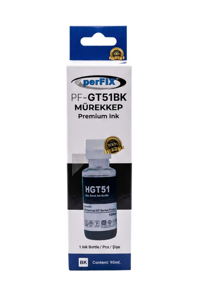 perFIX Hp GT51BK X4E40Ae Siyah Şişeli Mürekkep  90ml