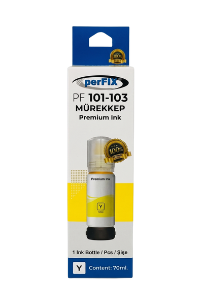 perFIX PF T101Y  Sarı Şişeli Mürekkep (70 ml )