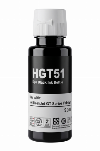 Hp GT51BK Kutusuz X4E40Ae Siyah Şişeli Mürekkep  90ml, hp gt51 kutusuz siyah mürekkep, hp gt5810 siyah boya, x4e40ae black ink 90ml, hp gt5820 siyah mürekkep şişesi, kutusuz hp gt51 black, hp tanklı y
