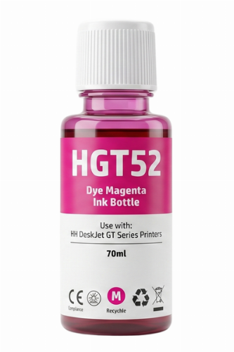 Hp GT52M  Kutusuz Moh55A Kırmızı Şişeli Mürekkep  70ml, hp gt52 kutusuz kırmızı mürekkep, hp gt5810 kırmızı boya, moh55a magenta ink 70ml, hp gt5820 kırmızı mürekkep şişesi, kutusuz hp gt52 magenta, h