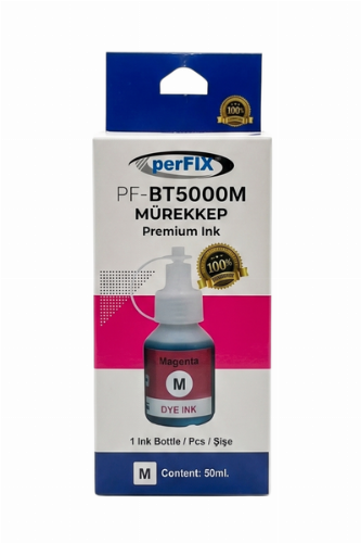 perFIX Brother PF Bt 5000M Kırmızı  Şişeli Mürekkep 45ml, perfix brother bt5000m kırmızı mürekkep, brother dcp-t300 kırmızı mürekkep, dcp-t500w muadil mürekkep, brother mfc-t800w magenta ink, perfix m