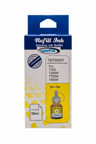 perFIX Brother PF Bt 5000Y Sarı  Şişeli Mürekkep 45ml, perfix brother bt5000y sarı mürekkep, brother dcp-t300 sarı mürekkep, dcp-t500w muadil mürekkep, brother mfc-t800w yellow ink, perfix yellow, bt5
