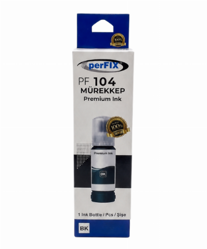perFIX PF T104 - C13T00P140 Siyah Mürekkep 70Ml, perfix t104 siyah mürekkep, epson 104 black ink, c13t00p140 mürekkep, l3150 siyah mürekkep, l3250 muadil mürekkep, 104 siyah mürekkep 70ml, perfix blac