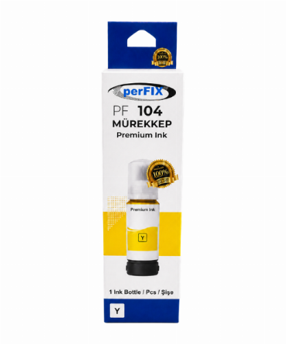 perFIX PF T104 - C13T00P440 Sarı Mürekkep 70Ml, perfix t104 sarı mürekkep, epson 104 yellow ink, c13t00p440 mürekkep, l3150 sarı mürekkep, l3250 muadil mürekkep, 104 sarı mürekkep 70ml, perfix yellow